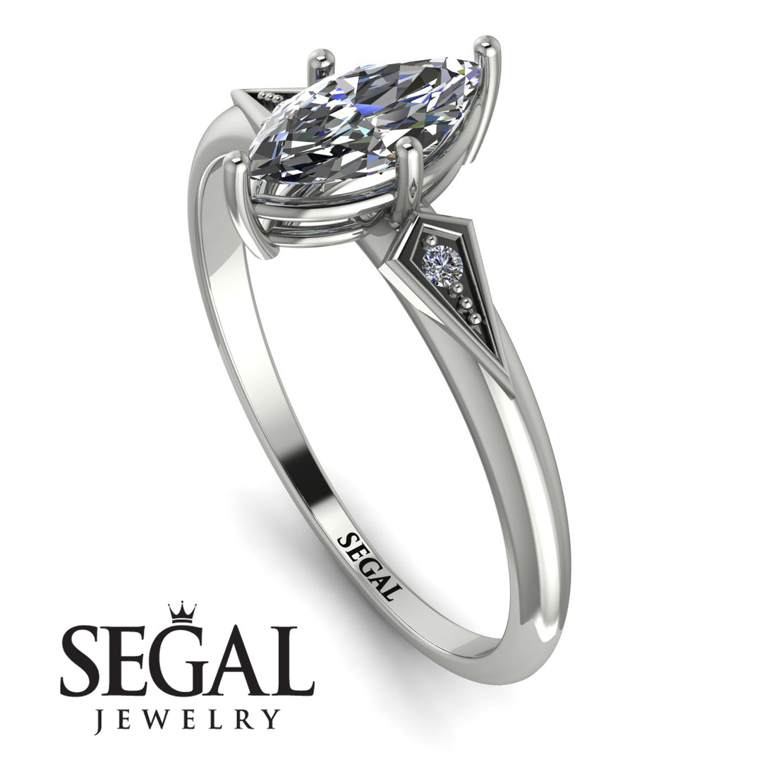 Marquise Diamond Geometrical Engagement Ring - Reese No. 3