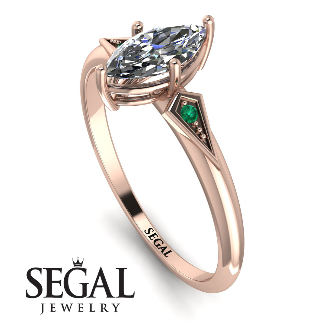 Marquise Diamond Geometrical Engagement Ring - Reese No. 17