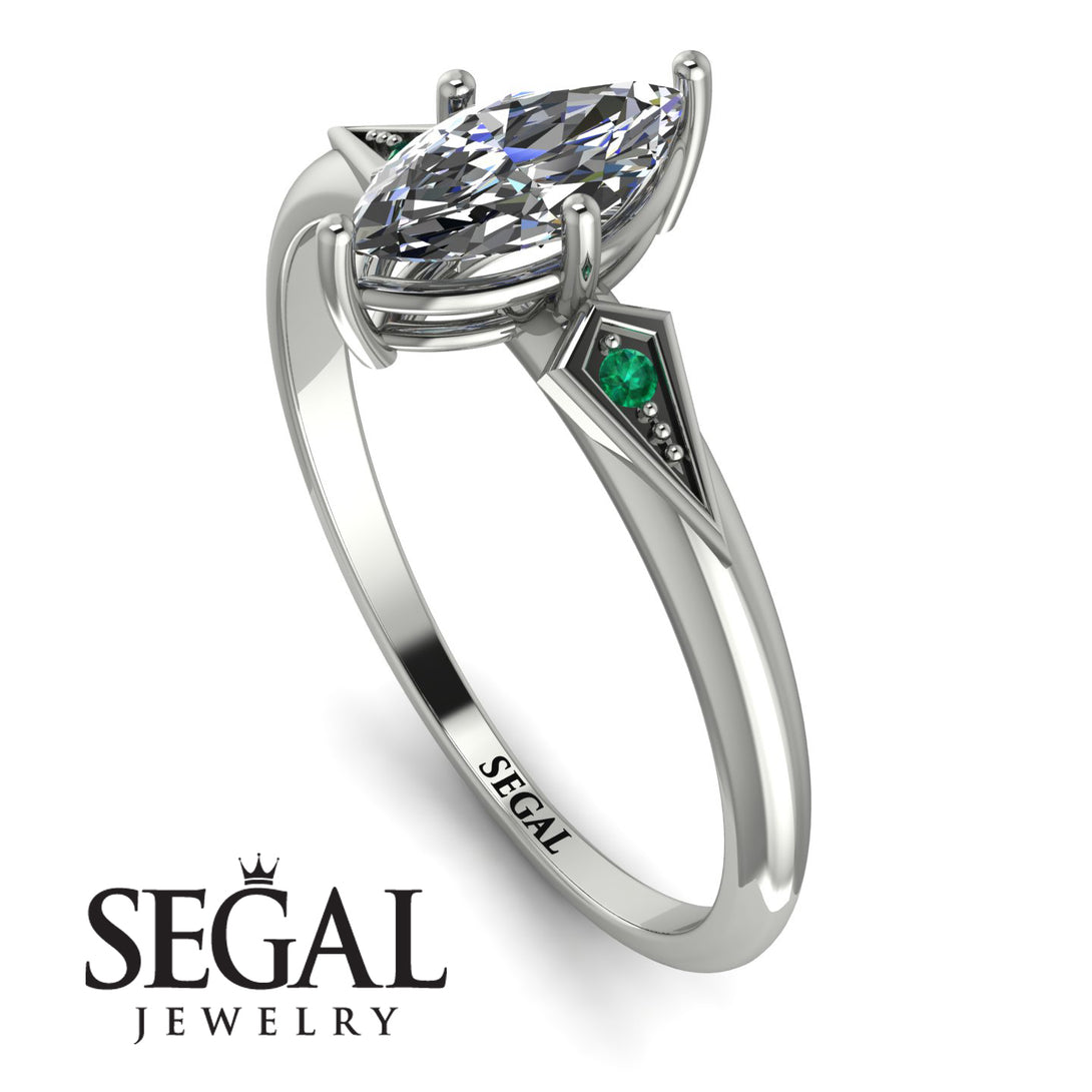 Marquise Diamond Geometrical Engagement Ring - Reese No. 18