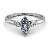Marquise Diamond Geometrical Engagement Ring - Reese No. 3 image 1