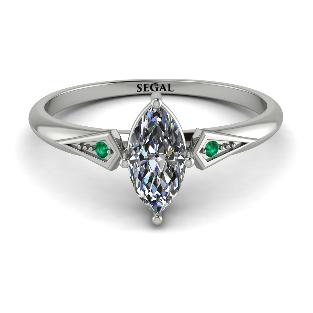Marquise Diamond Geometrical Engagement Ring - Reese No. 18