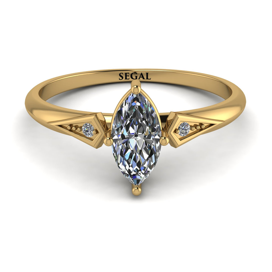 Marquise Diamond Geometrical Engagement Ring - Reese No. 1