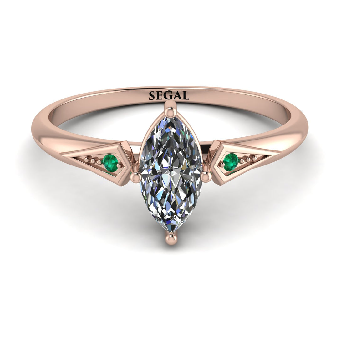 Marquise Diamond Geometrical Engagement Ring - Reese No. 17