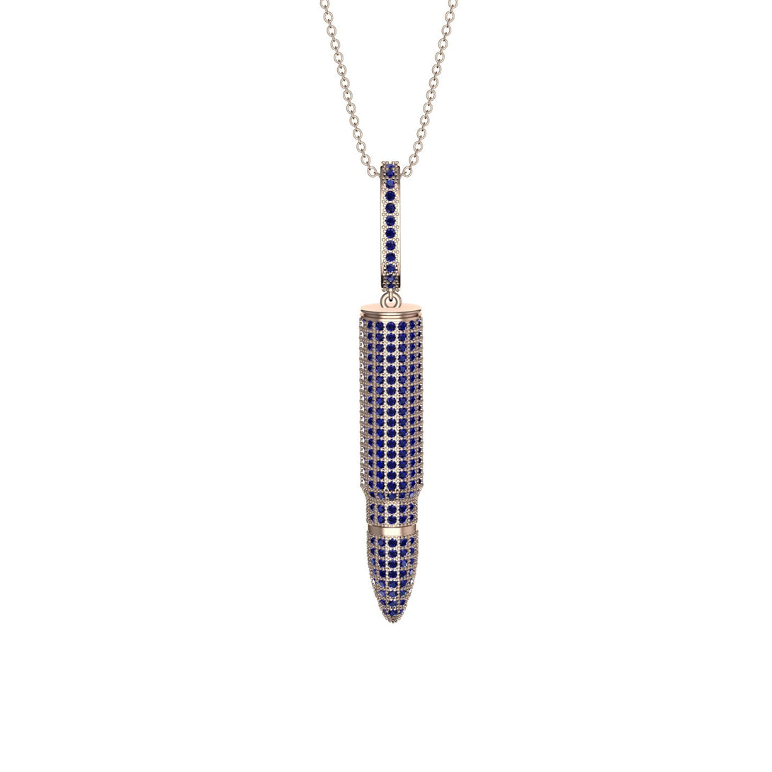 Men Bullet Sapphire Pendant - Richard No. 14