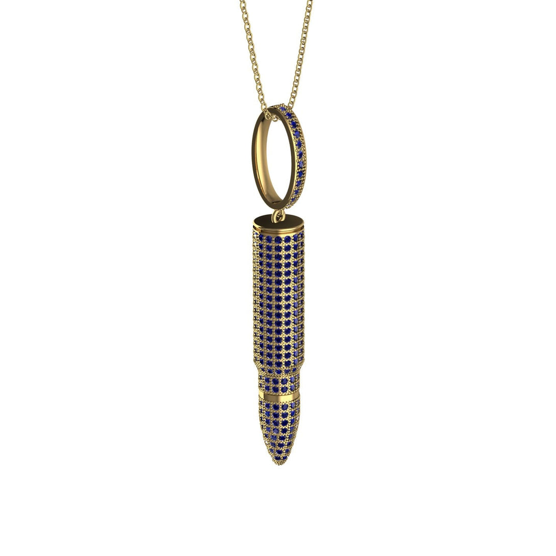 Men Bullet Sapphire Pendant - Richard No. 13