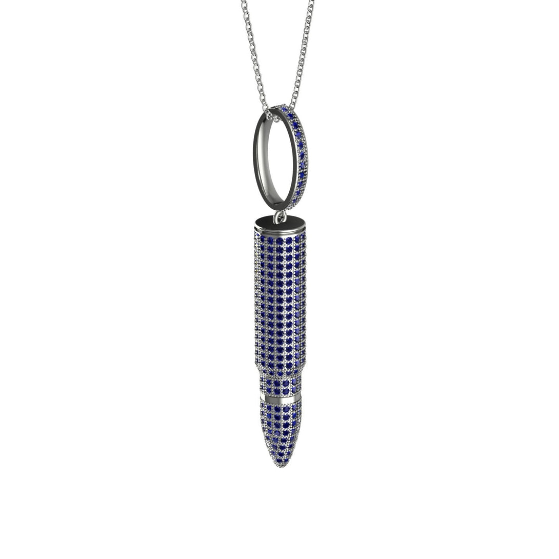 Men Bullet Sapphire Pendant - Richard No. 15