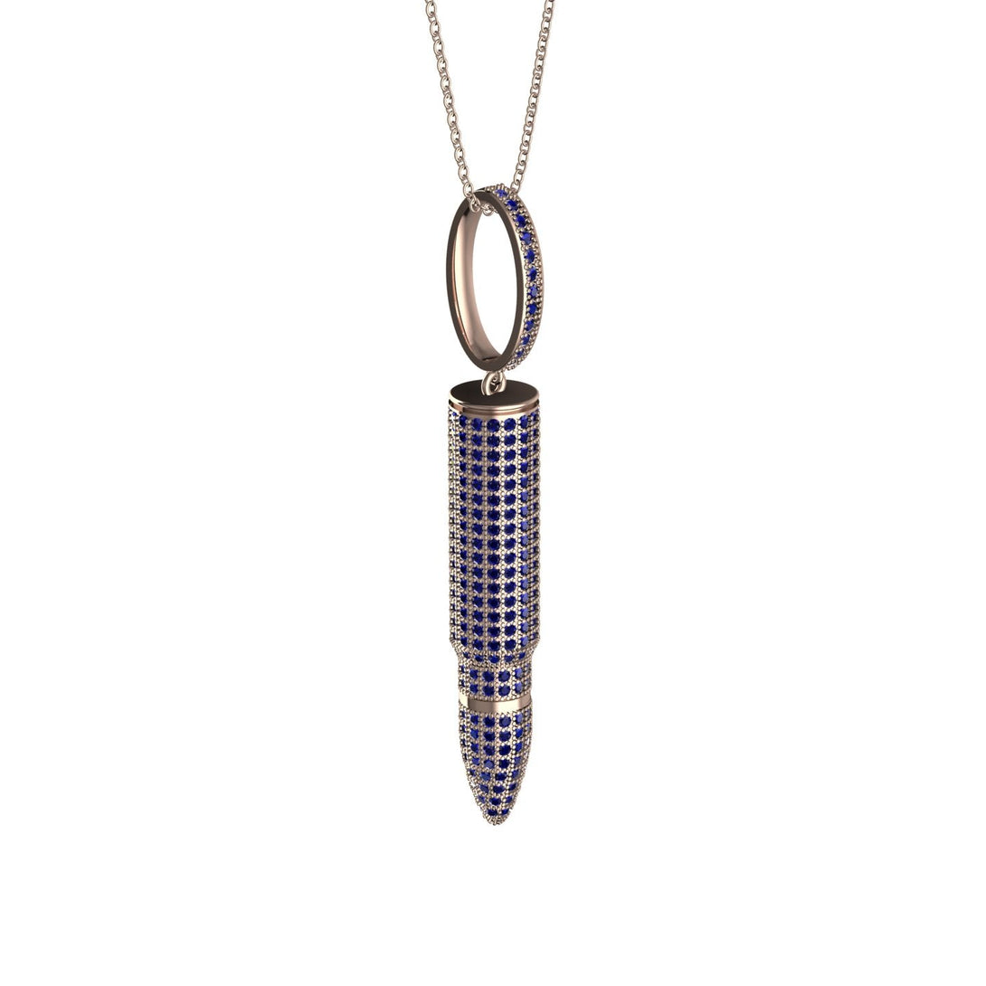 Men Bullet Sapphire Pendant - Richard No. 14