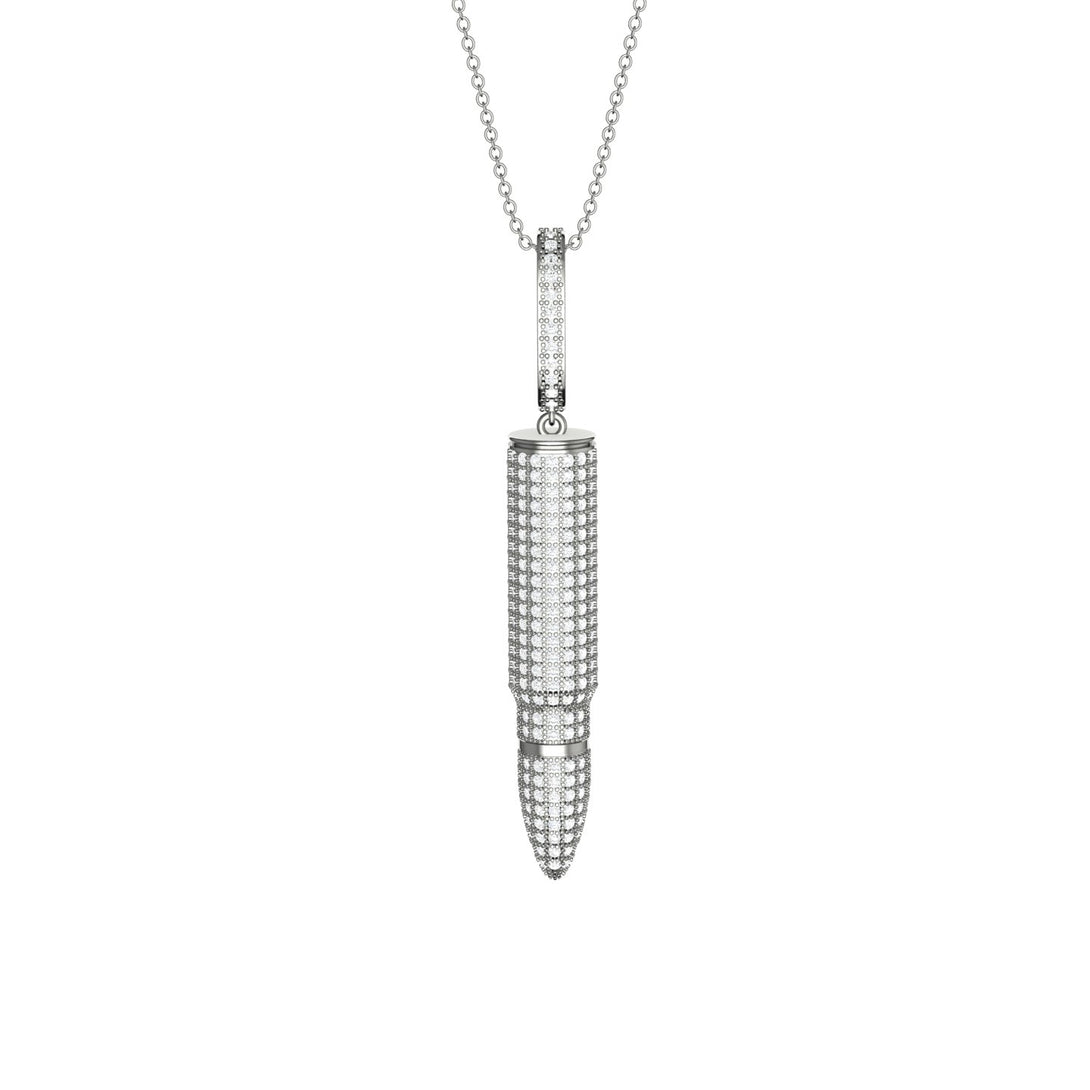 Men Bullet Diamond Pendant - Richard No. 3