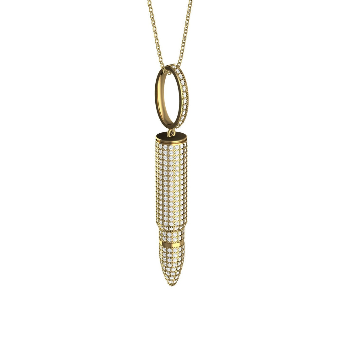 Men Bullet Diamond Pendant - Richard No. 1