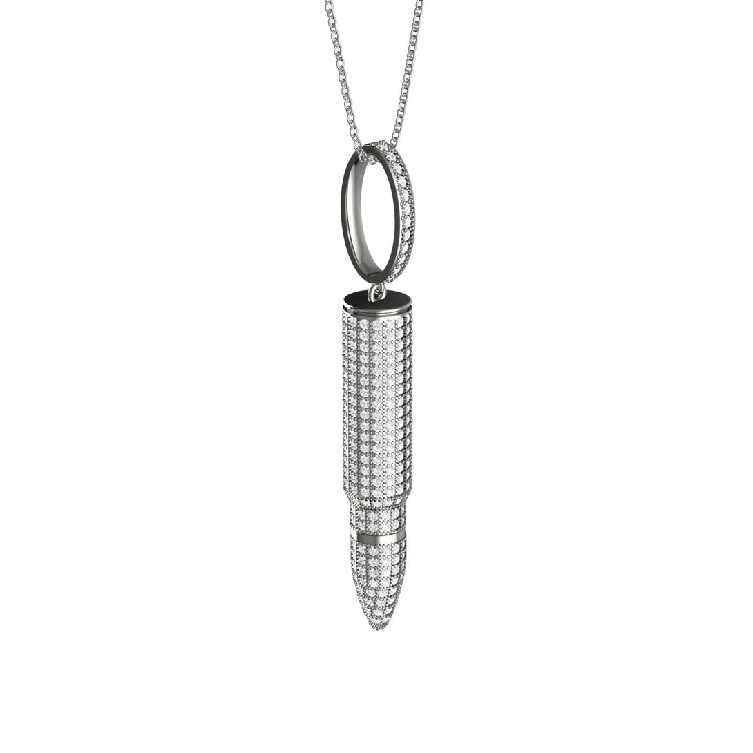 Men Bullet Diamond Pendant - Richard No. 3