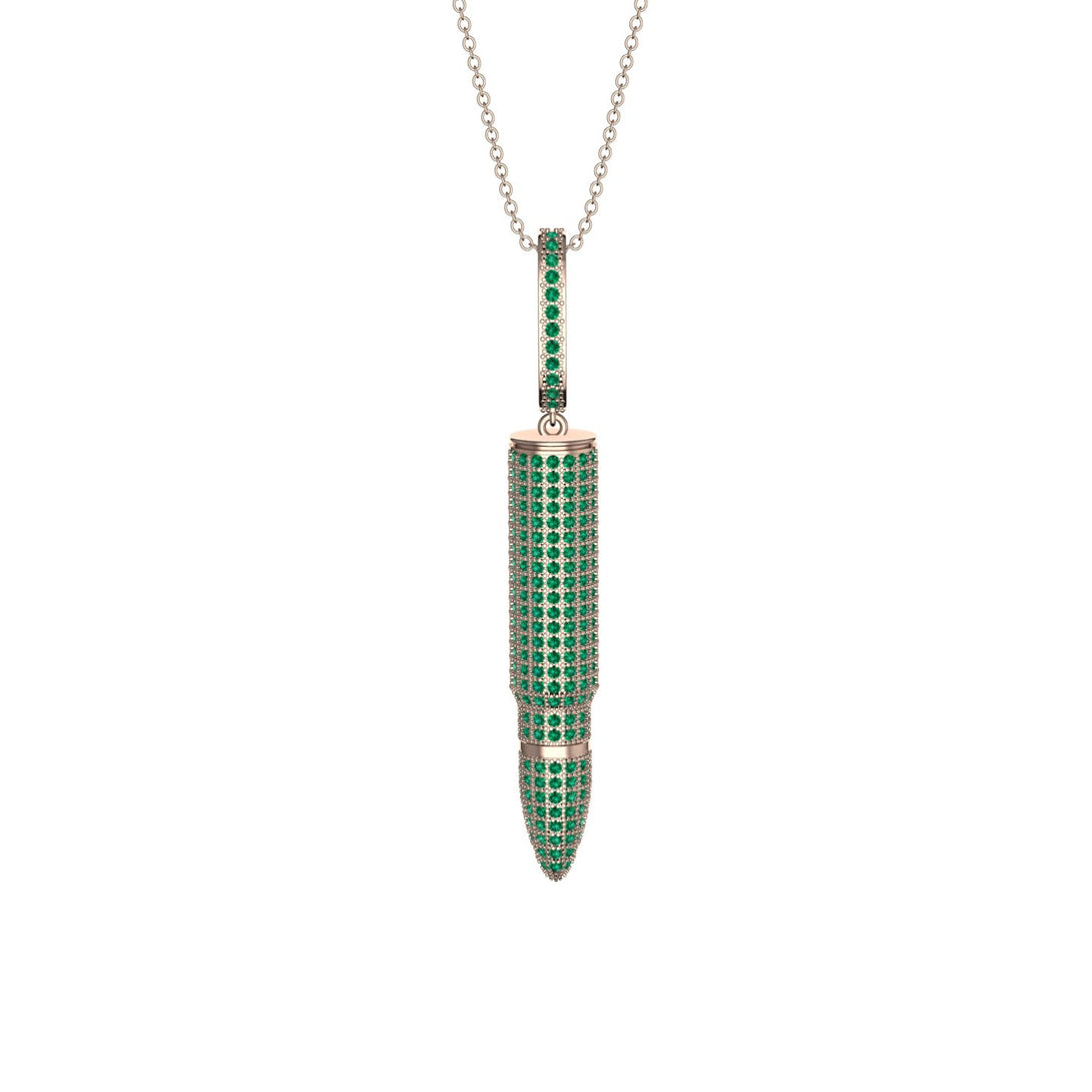 Men Bullet Emerald Pendant - Richard No. 5