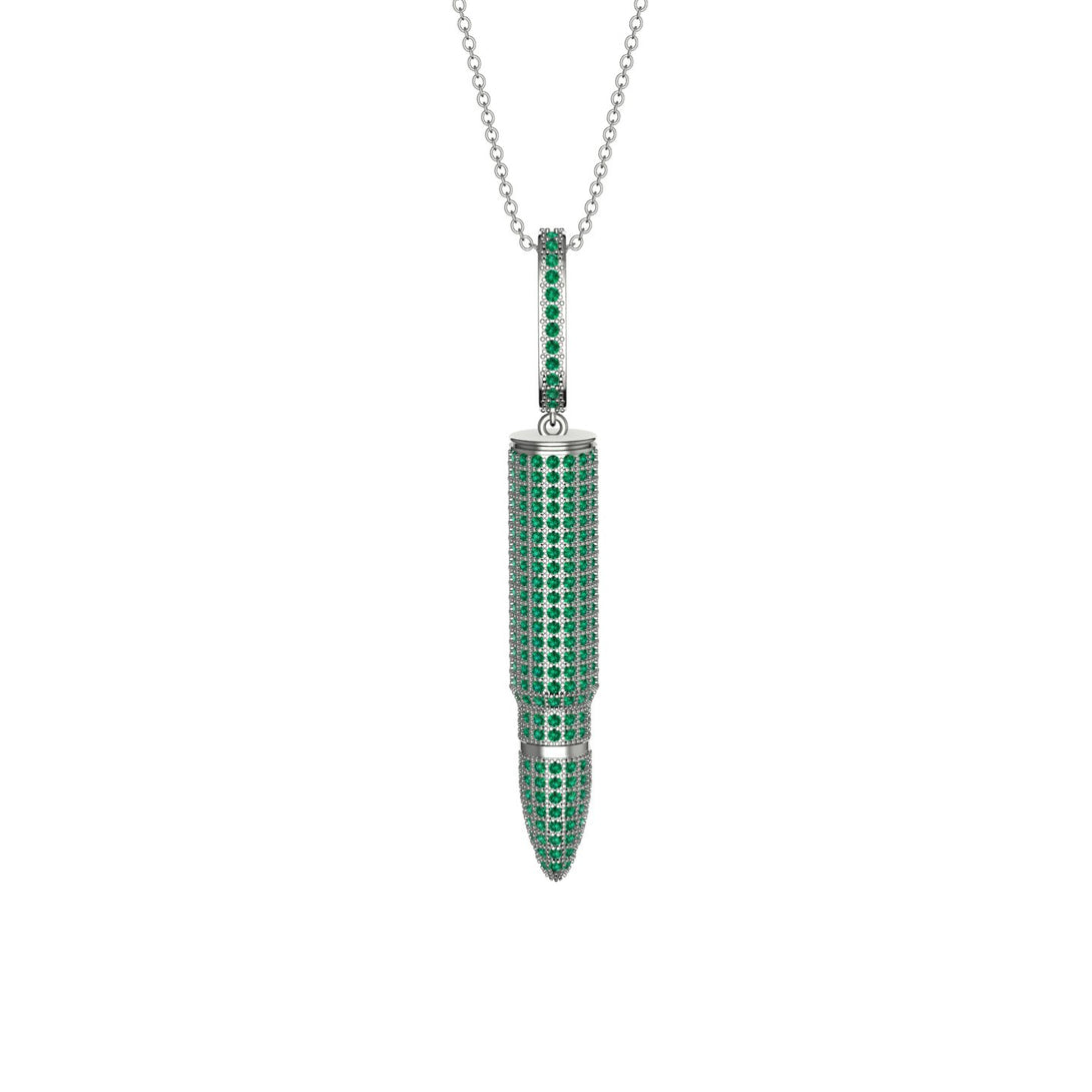 Men Bullet Emerald Pendant - Richard No. 6