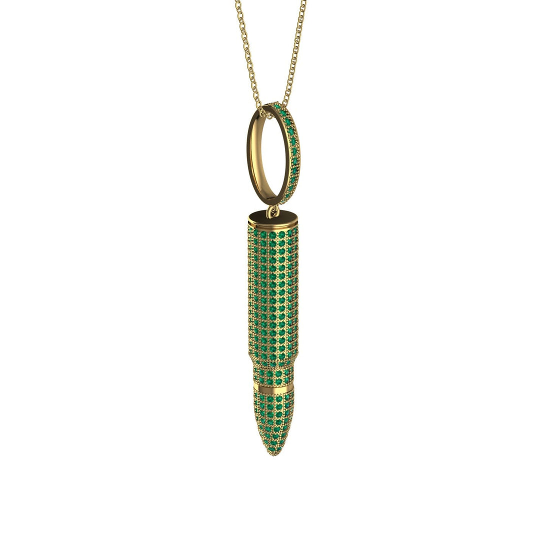 Men Bullet Emerald Pendant - Richard No. 4