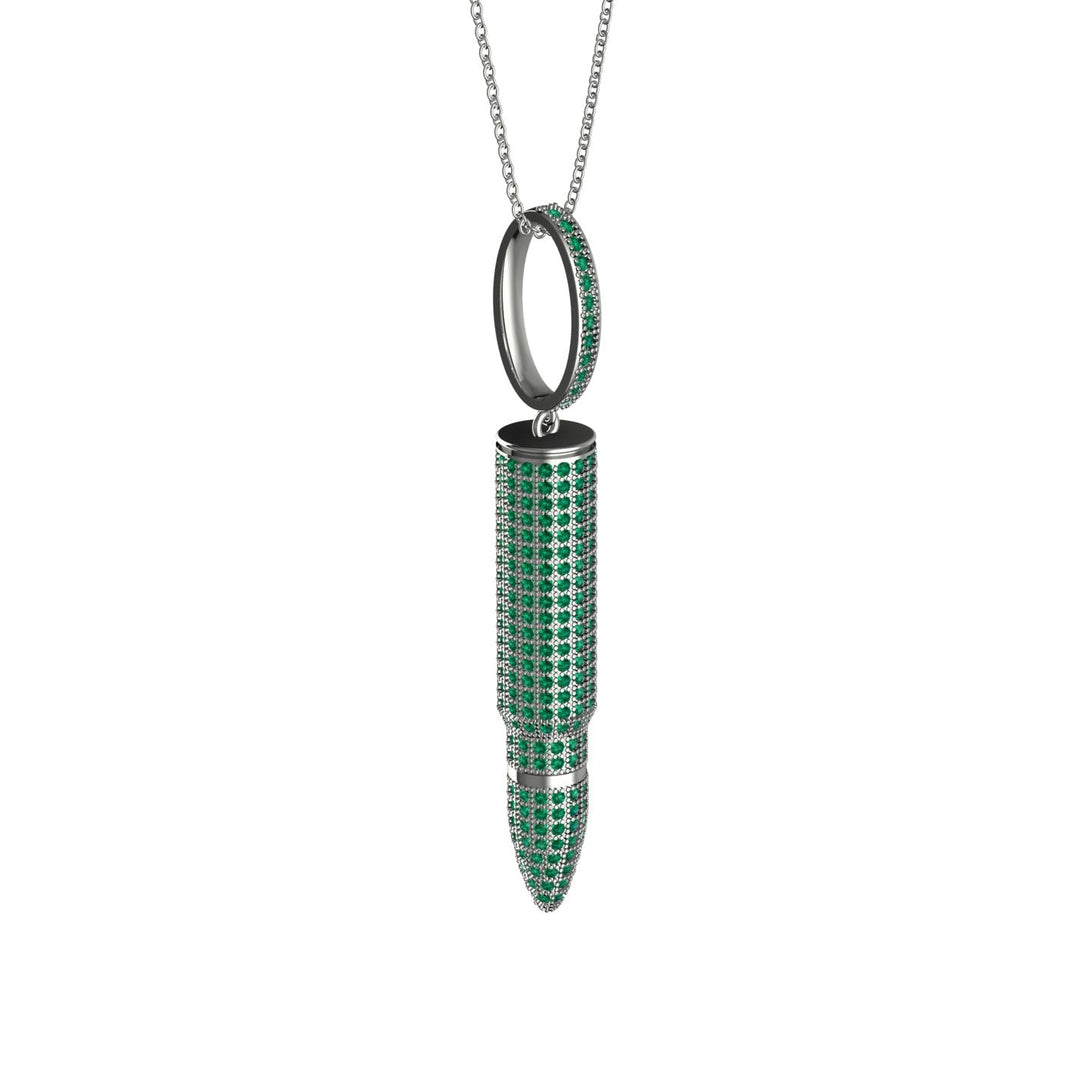 Men Bullet Emerald Pendant - Richard No. 6