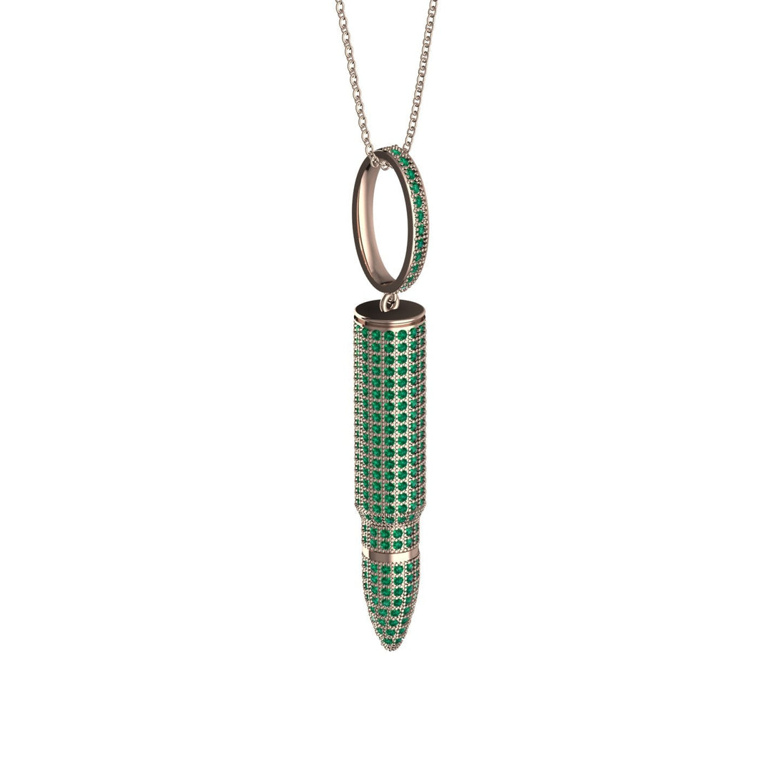 Men Bullet Emerald Pendant - Richard No. 5