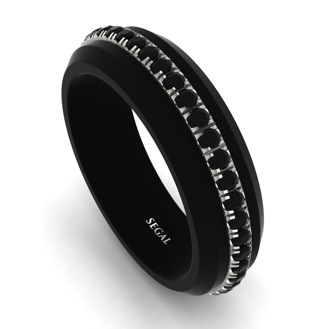 Men's Black Diamond Black Ring - Aiden No. 6