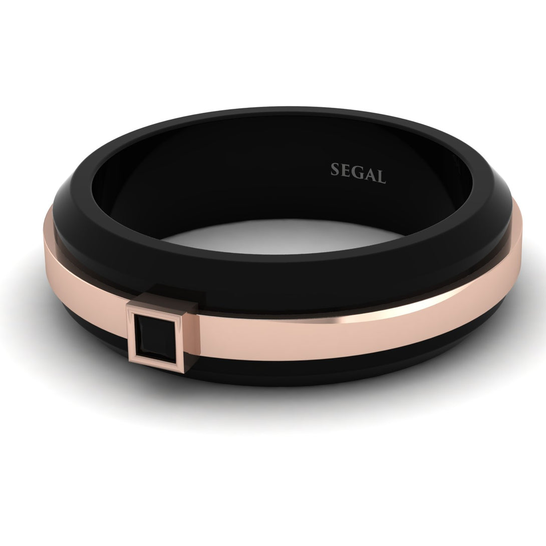 Men's Black Diamond Black Wedding Band - Edward No. 8