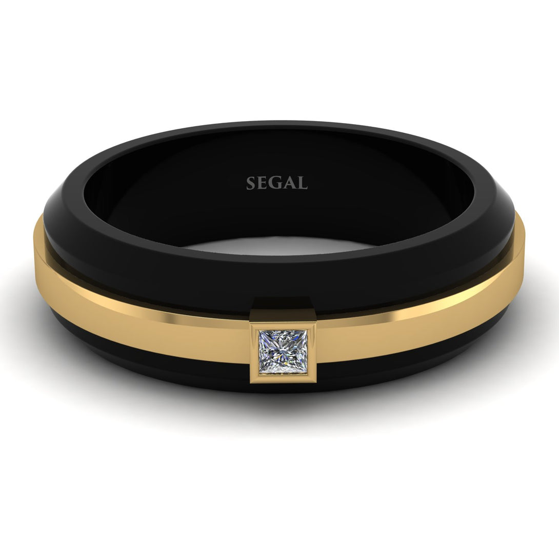 Men's Diamond Black Wedding Band - Edward No. 1