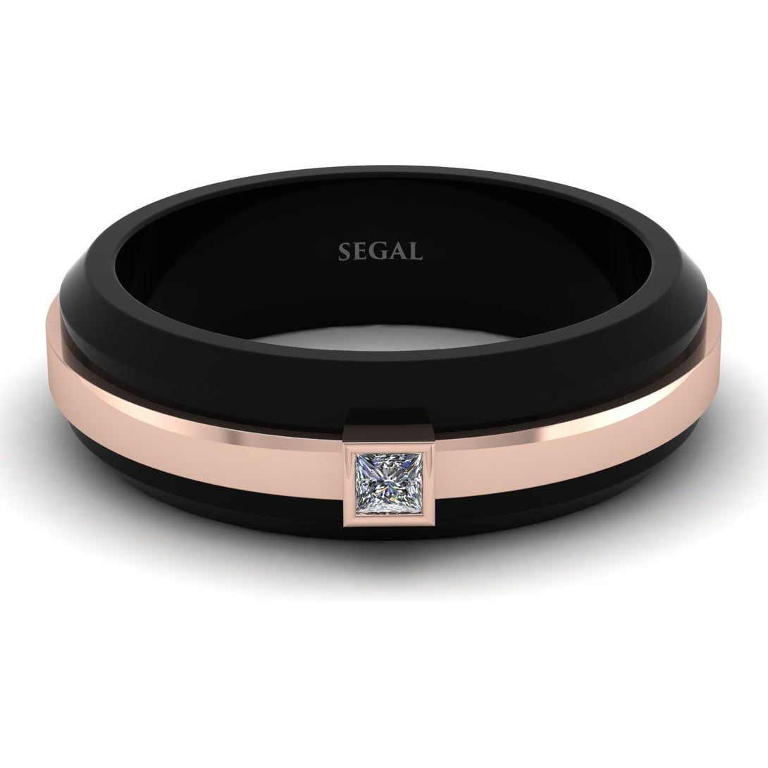 Men's Diamond Black Wedding Band - Edward No. 2