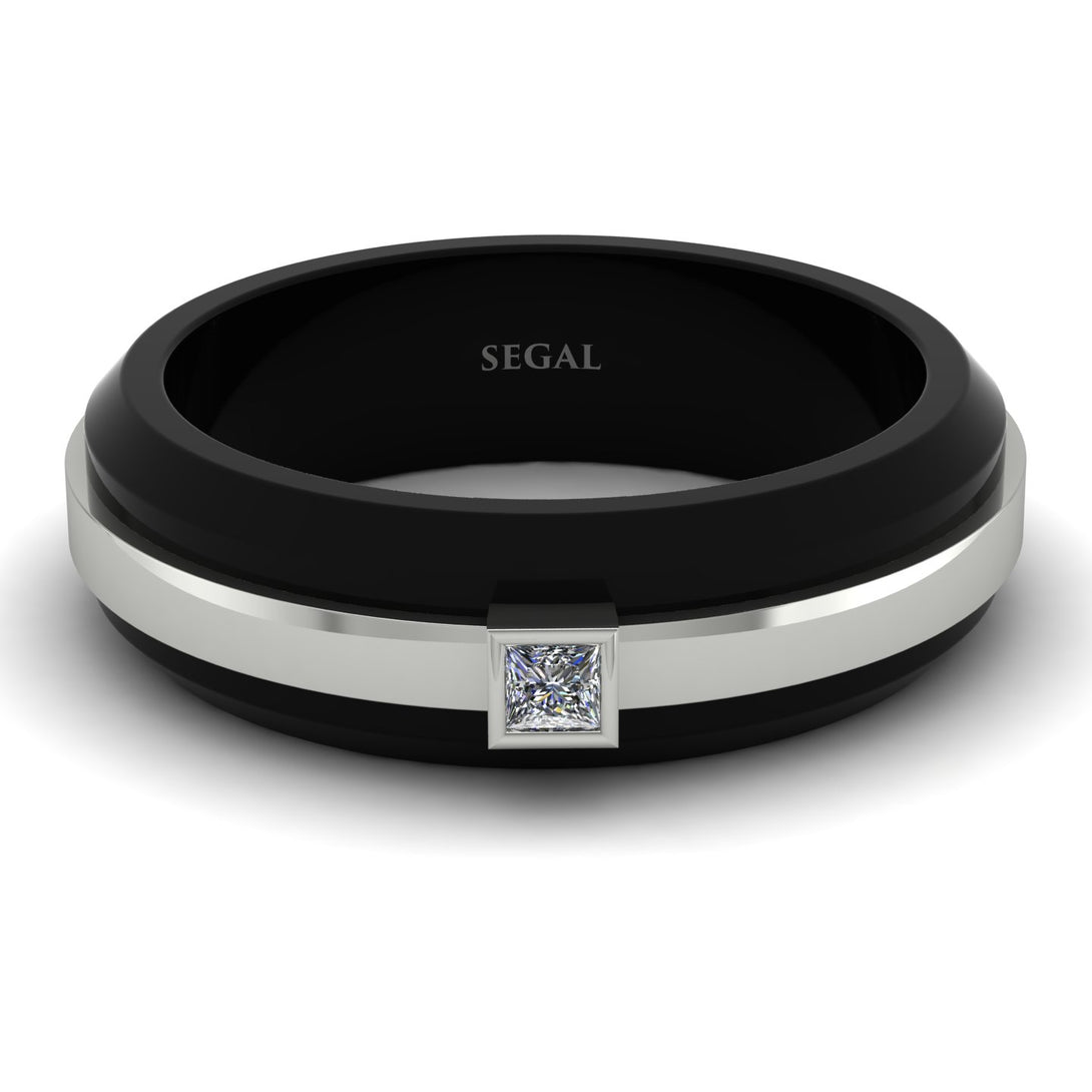 Men's Diamond Black Wedding Band - Edward No. 3