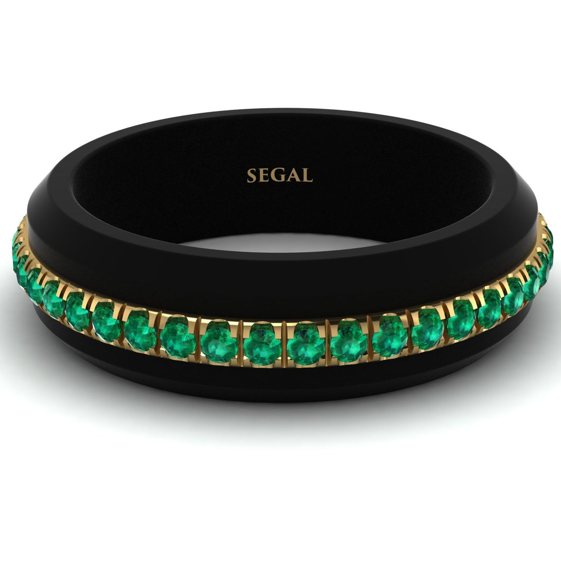 Men's Emerald Black Ring - Aiden No. 13
