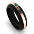 Men's Emerald Black Wedding Band - Edward No. 5
