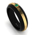 Men's Emerald Black Wedding Band - Edward No. 4