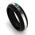 Men's Emerald Black Wedding Band - Edward No. 6