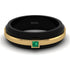 Men's Emerald Black Wedding Band - Edward No. 4