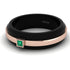 Men's Emerald Black Wedding Band - Edward No. 5