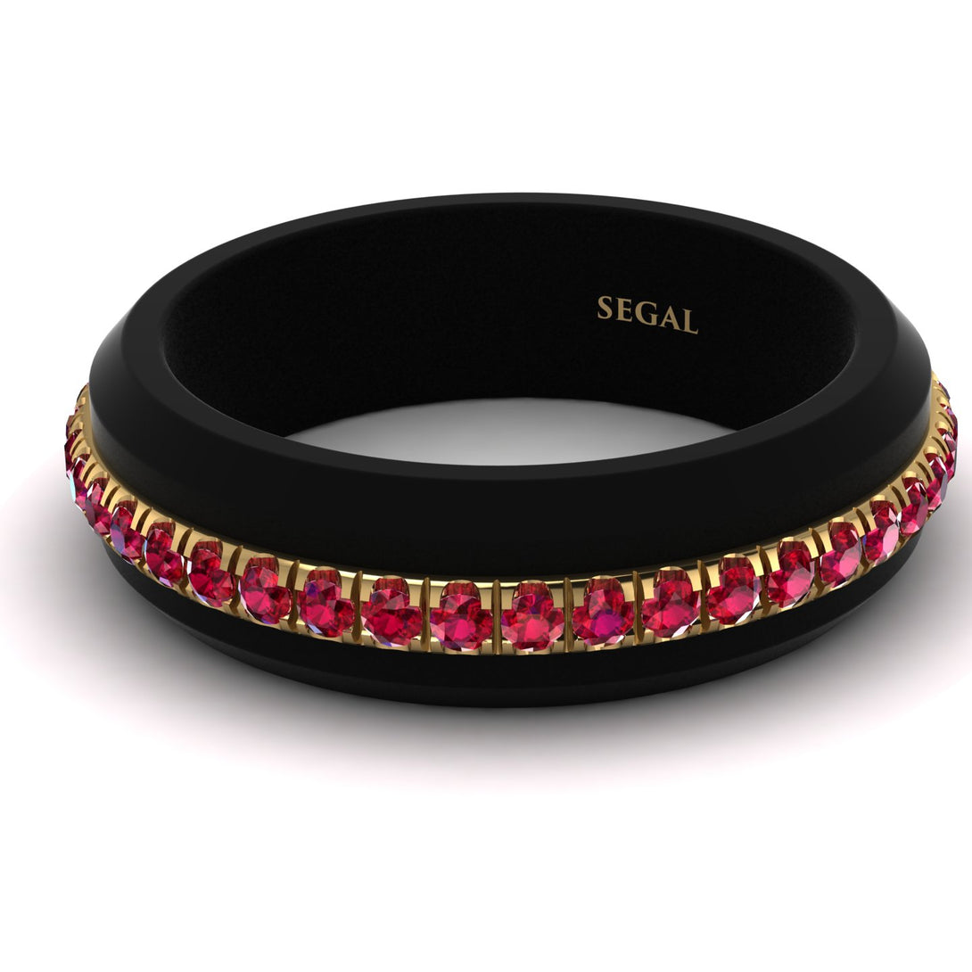 Men's Ruby Black Ring - Aiden No. 7