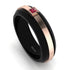 Men's Ruby Black Wedding Band - Edward No. 11