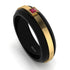 Men's Ruby Black Wedding Band - Edward No. 10