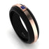 Men's Sapphire Black Wedding Band - Edward No. 14
