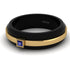 Men's Sapphire Black Wedding Band - Edward No. 13