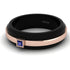 Men's Sapphire Black Wedding Band - Edward No. 14