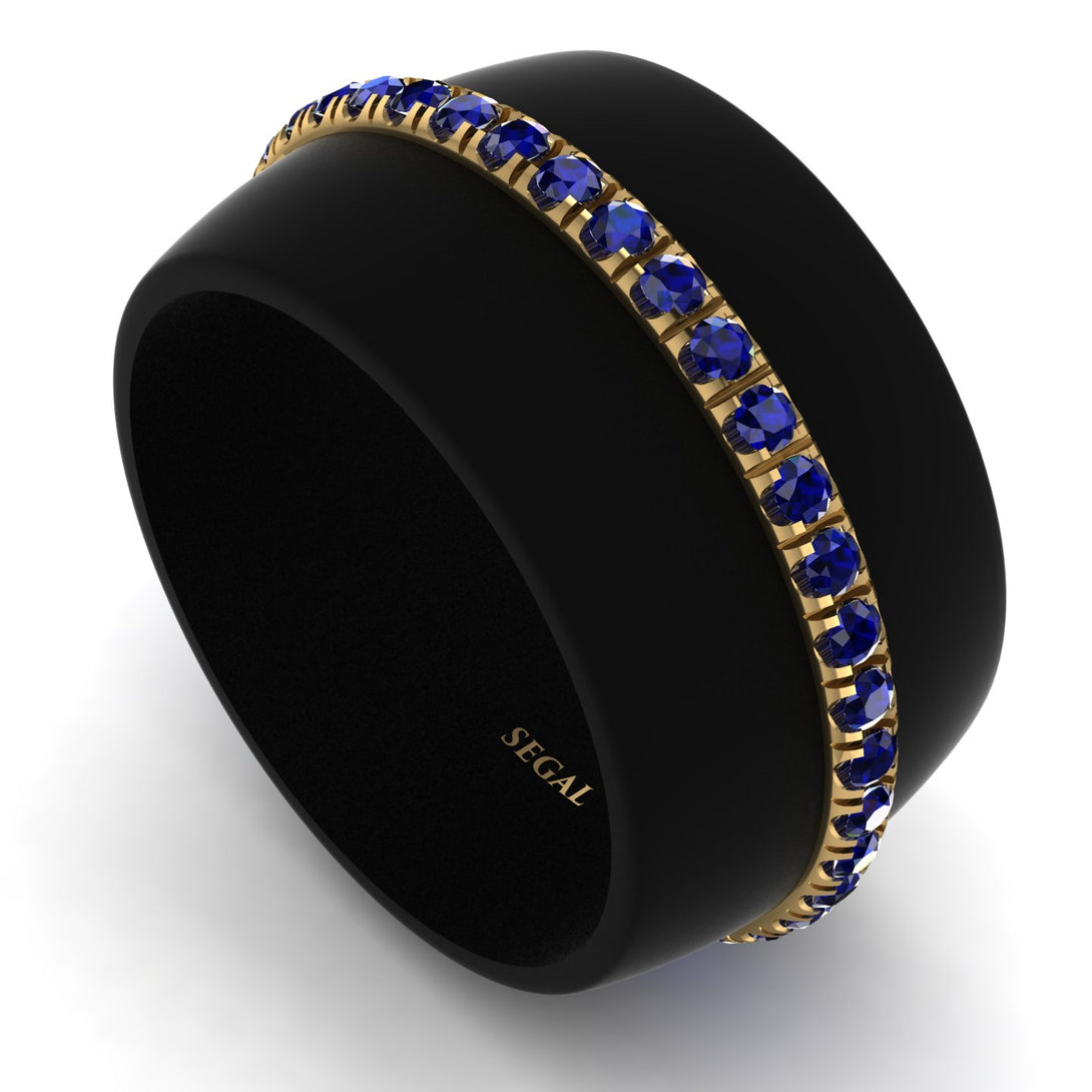 Men's Sapphire Studded Wedding Band - Anthony No. 10