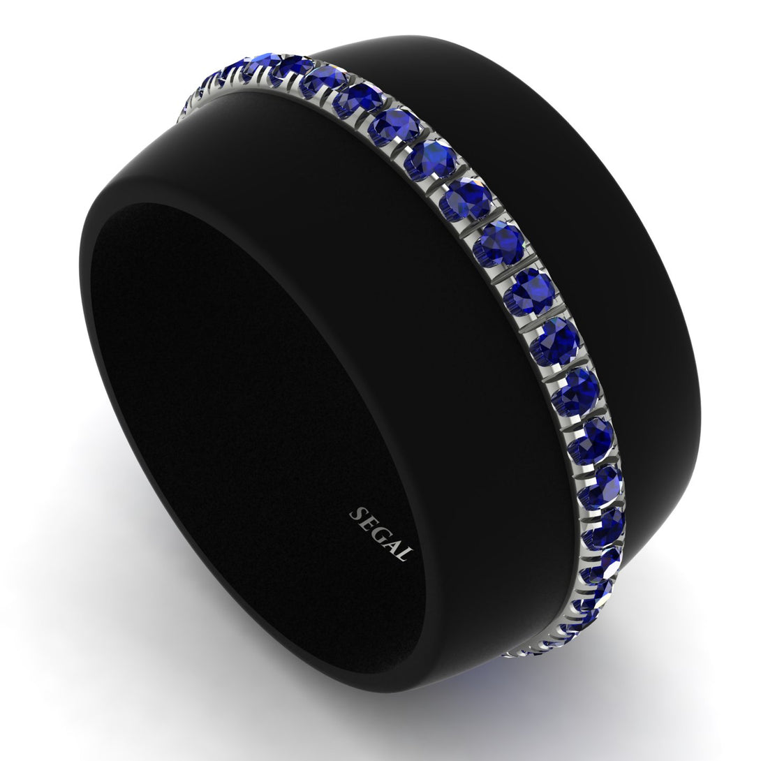Men's Sapphire Studded Wedding Band - Anthony No. 12