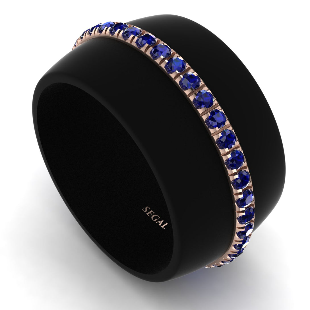 Men's Sapphire Studded Wedding Band - Anthony No. 11