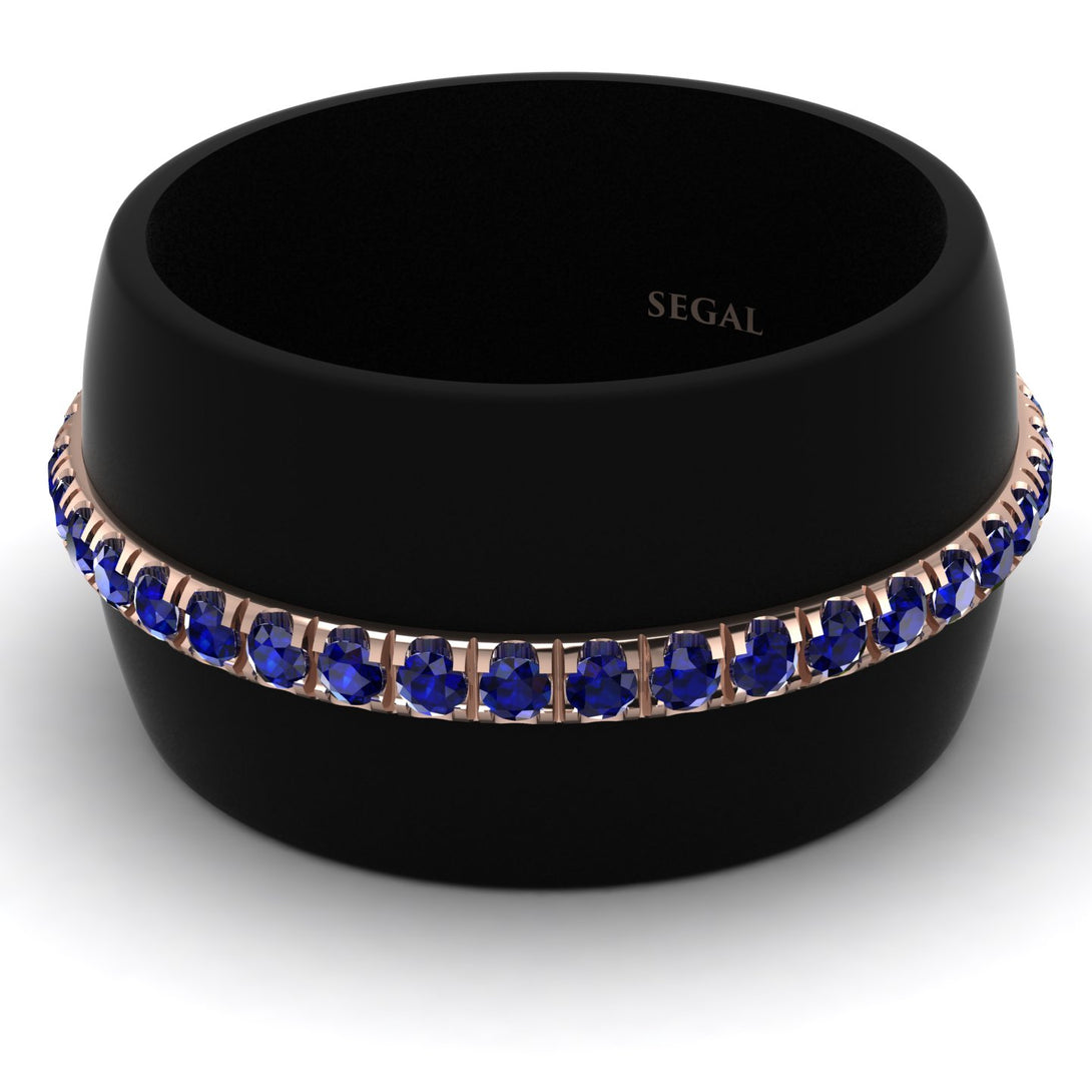 Men's Sapphire Studded Wedding Band - Anthony No. 11