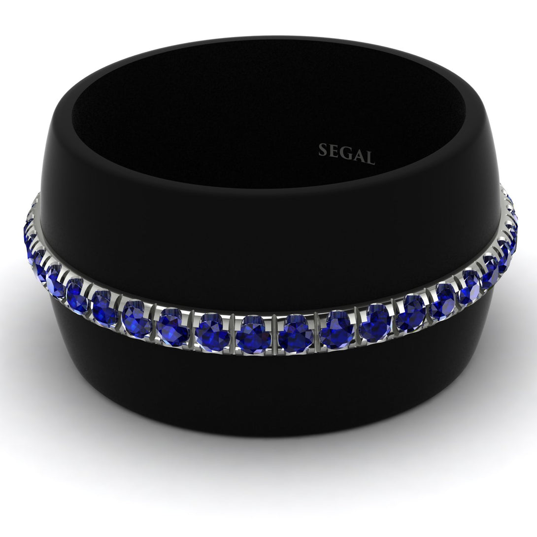 Men's Sapphire Studded Wedding Band - Anthony No. 12
