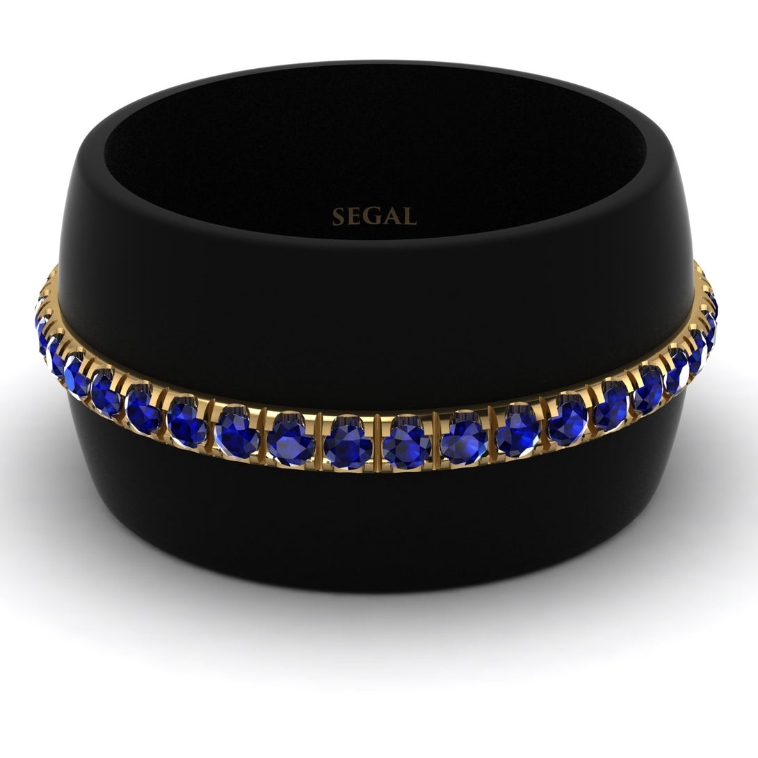 Men's Sapphire Studded Wedding Band - Anthony No. 10