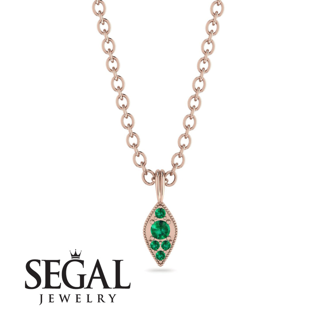 Milgrain Emerald Necklace - Jessie No. 20