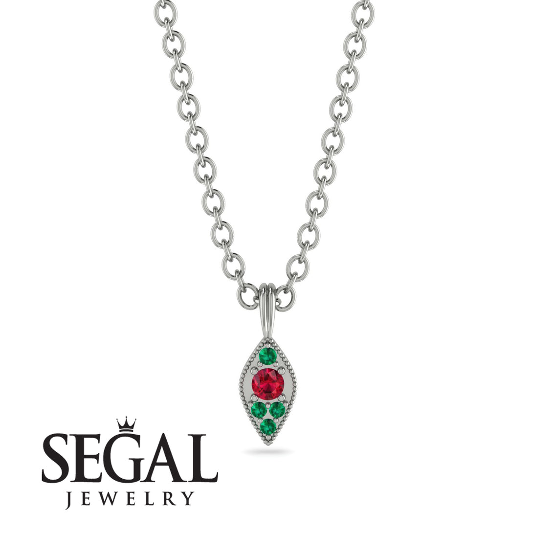 Milgrain Emerald Necklace - Jessie No. 27