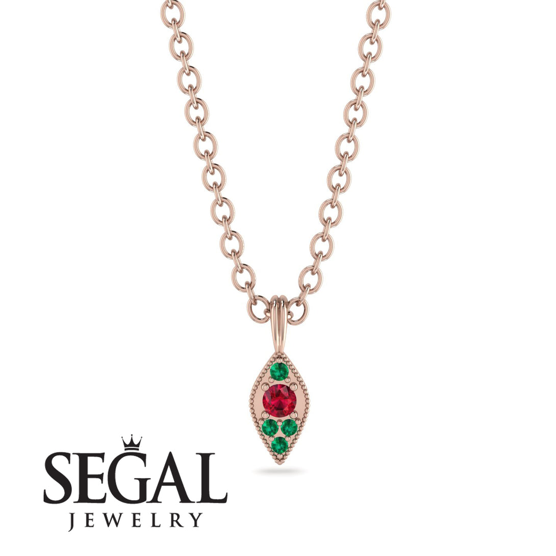 Milgrain Emerald Necklace - Jessie No. 26