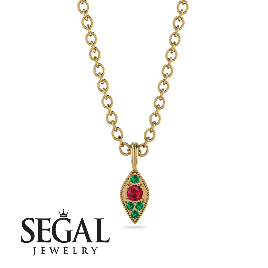 Milgrain Emerald Necklace - Jessie No. 25