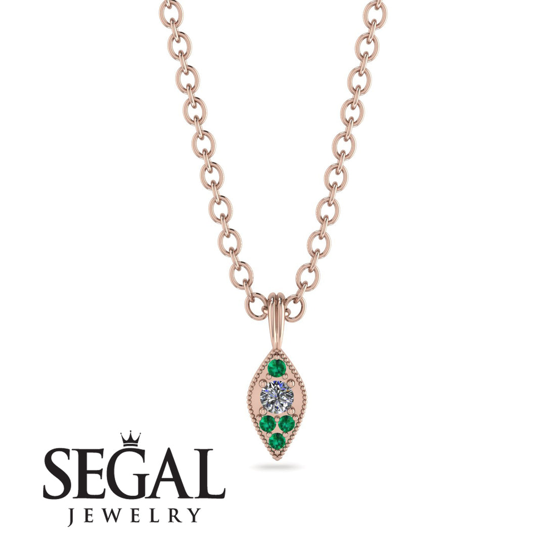 Milgrain Emerald Necklace - Jessie No. 17