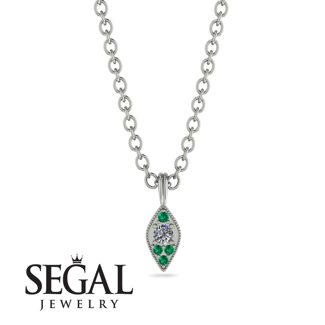 Milgrain Emerald Necklace - Jessie No. 18