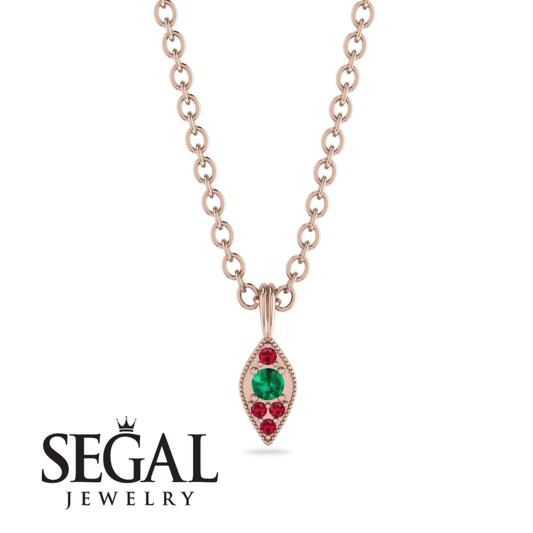 Milgrain Ruby Necklace - Jessie No. 50