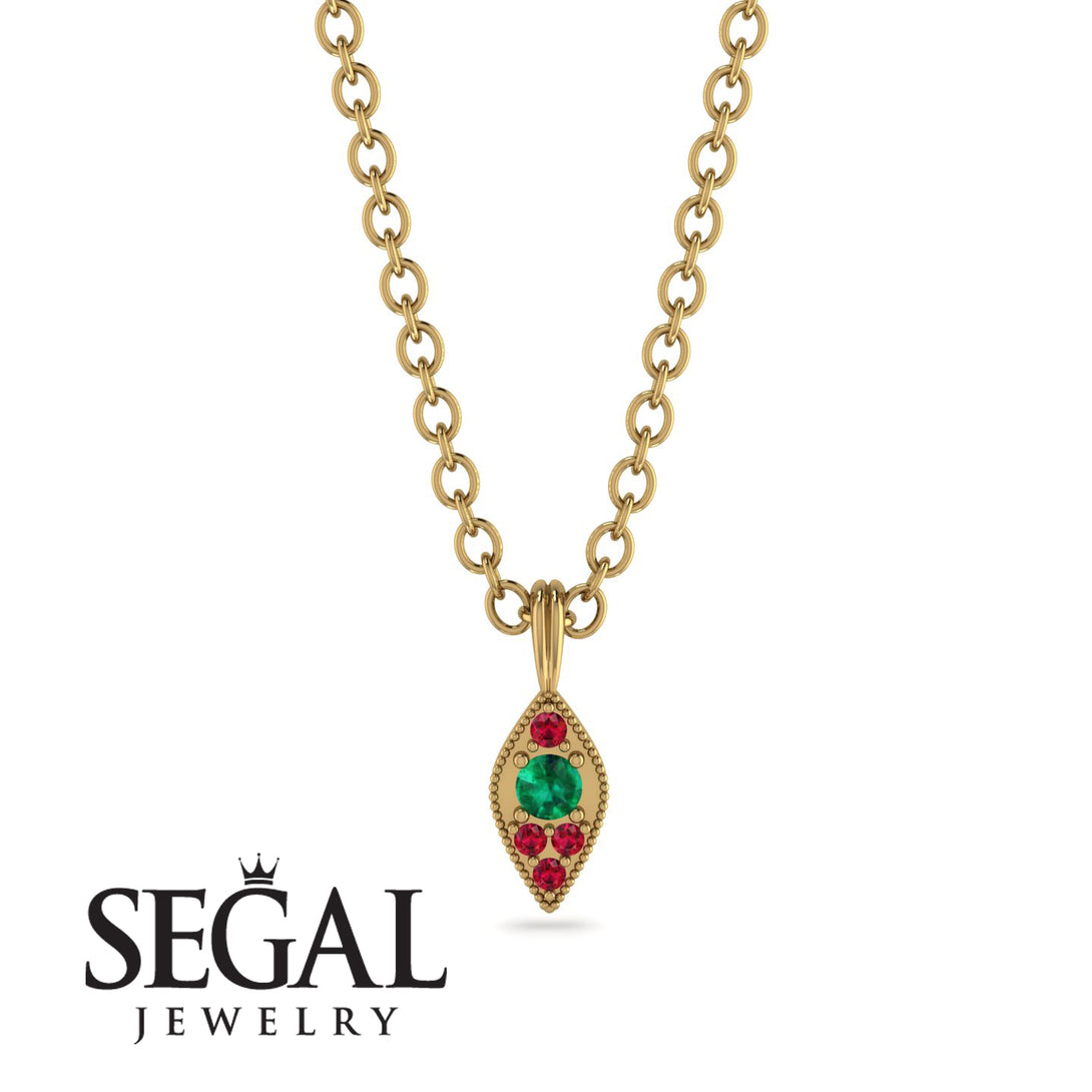 Milgrain Ruby Necklace - Jessie No. 49